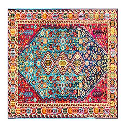 teppich Viereckiger Teppich Mehrfarbiger Retro-rustikaler Weicher...