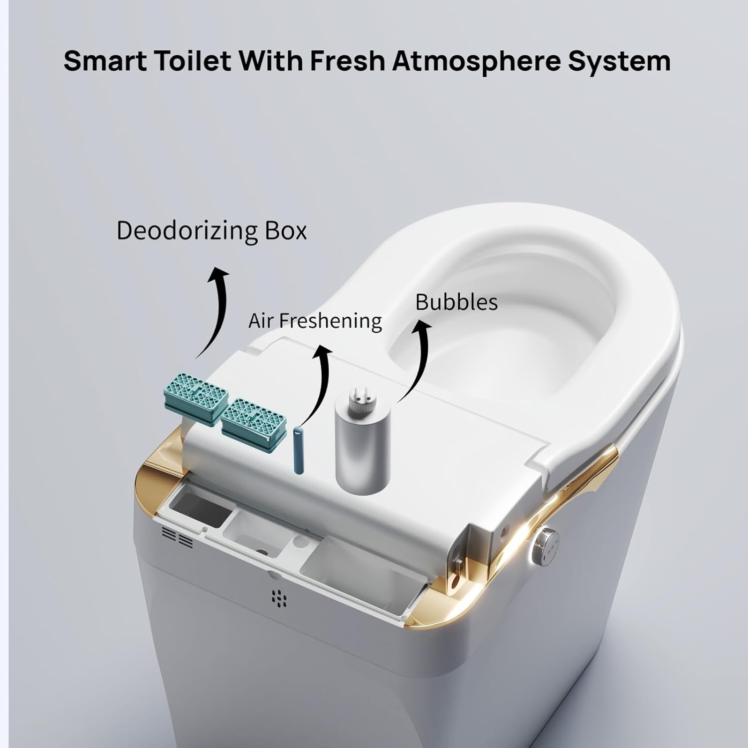 Smart Toilet with Foam Shield, One-Piece Toilet with Bidet Built in, Instant Warm Water,1000 Grams MaP Flush Score,Intelligent Deodorization,UV, Aromatherapy,Warm Air Dryer, FX-S80 Max (White)