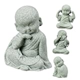 FUNOMOCYA Mini Monk Decor Monk Statue Buddha Figurines in Stone for Desktop and Tea Room
