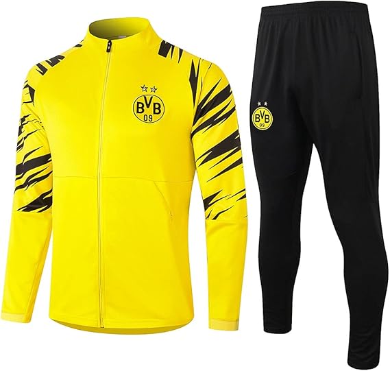 Amazon Co Jp Xcj 男子フットボールトレーニングスーツ ドルトムントサッカートレーニングスーツ長袖ジャージ 秋と冬のマッチトップス トレーニングスーツジャケットスーツ M A1 ファッション