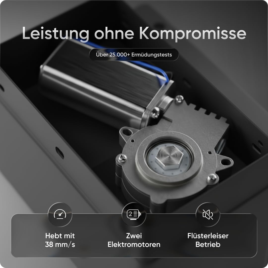 PRO Plus Elektrisch höhenverstellbarer Schreibtisch - Ergonomischer Stehpult mit Memoryfunktion Kollisionschutz (Graues Gestell, Mahagoni Tischplatte, 200 x 80 cm)