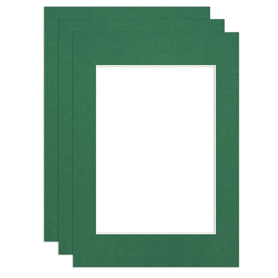 Procut Global A6 Emerald Picture Mounts to Fit A7 Aperture - Precision Cut Cardboard Photo Mount - Ideal for Frames, Prints, Artwork & Certificates - Sizes & Colours Available - 3 Pack