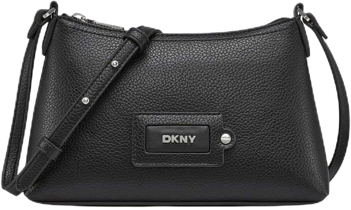 

                                                    DKNY Women's Handbags Crossbody, Black/Silver, One