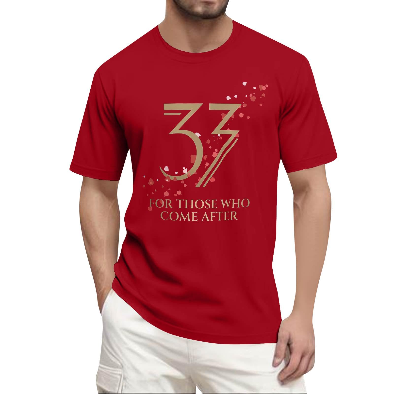 Unisex Expedition 33 Merch Clair Obscur Expedition 33 Game Shirt Printed Short Sleeves Top for Men Game Fans 01-Red XXXXL