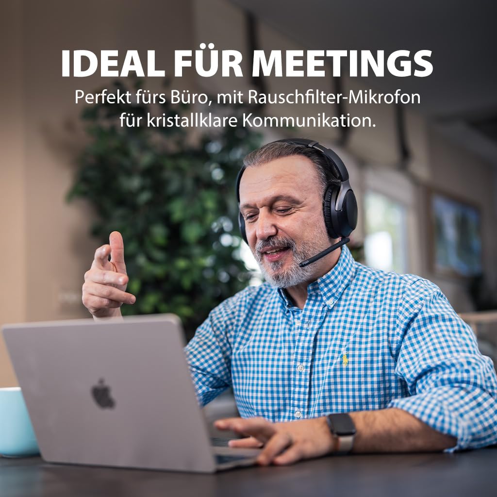 Avantalk Aria Pro 3 – Bluetooth-Headset mit abnehmbares Noise Cancelling Mikrofon für die Arbeit - 20 ms geringe Latenz, Dual-Verbindung (PC + Handy), USB-C-Dongle - für PS5-Gaming, Meetings & Musik