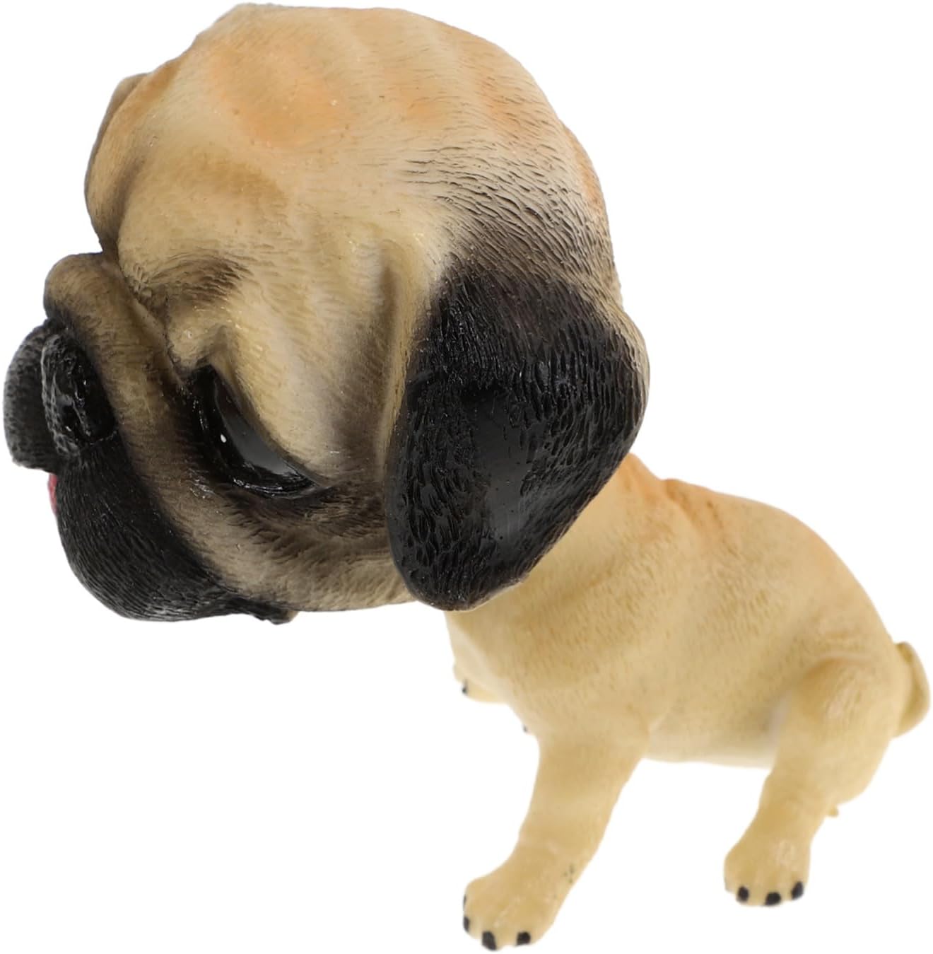 Zerodeko Bobble Head Pug Dog Toy Ornament for Car Dashboard, Resin Shaking Head Bobbing Dog Figurine, Cute Collectible Toy for Vehicle Interior Decoration