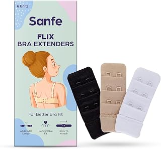 Sanfe Flix Bra Extenders for Better Bra Fit | Pack of 6 White Price In India