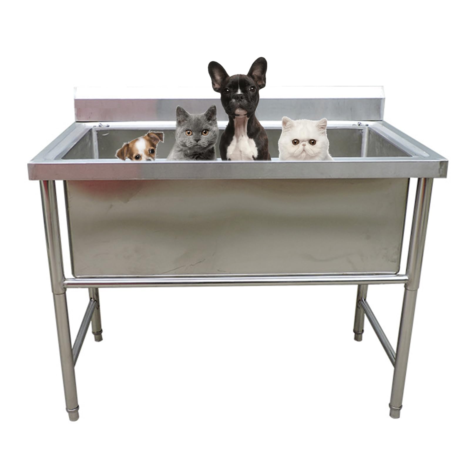 Stazione di Lavaggio per Cani in Acciaio Inossidabile, Vasca da Bagno per Cani, Vasca per toelettatura Cani, Vasca da Bagno Professionale per Cani, Vasca d,Depth 40cm/15.7in-80cm/31.5in