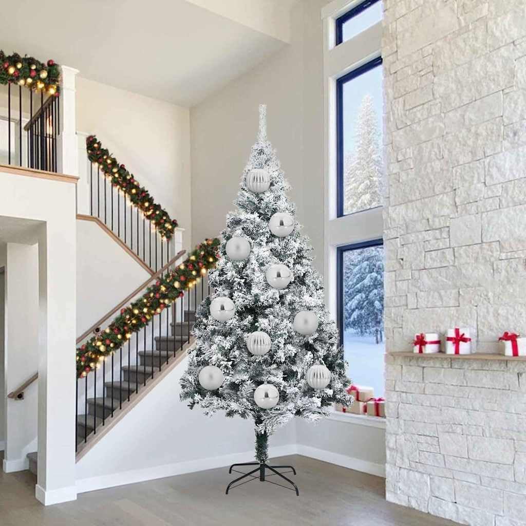 Set di palline per albero di Natale, XXL, 3 pezzi, in plastica argentata, con ornamenti lucidi e opachi per albero di Natale, per interni ed esterni, versatile, per l'Avvento e l'inverno