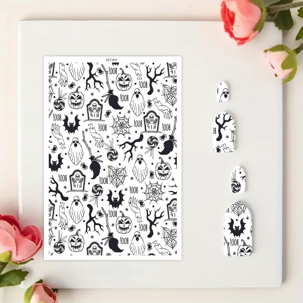 OTCRAFT 12 Sheets Halloween Theme Transfer Paper for Polymer Clay, 5.82X3.93 inch Transfer Sheets Polymer Clay, Print Polymer Clay Transfer Paper for DIY Art Jewelry Earrings Making