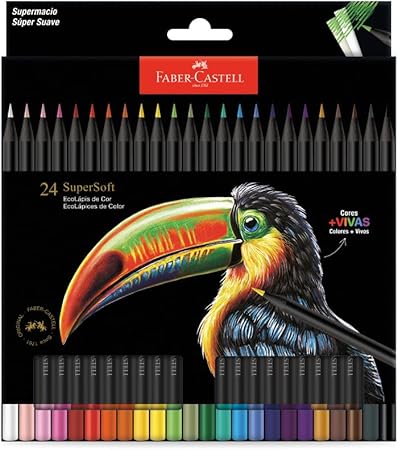 Lápis de Cor Faber-Castell Ecolápis Supersoft 24 cores