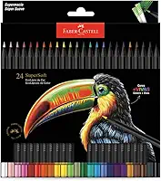 Faber-Castell Lápis De Cor Supersoft com 24 Cores - Ecolápis super mácio com cores mais vivas, excelente cobertura