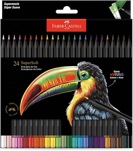 Lápis De Cor, Faber-Castell, Ecolápis Supersoft, 210724, 24 cores