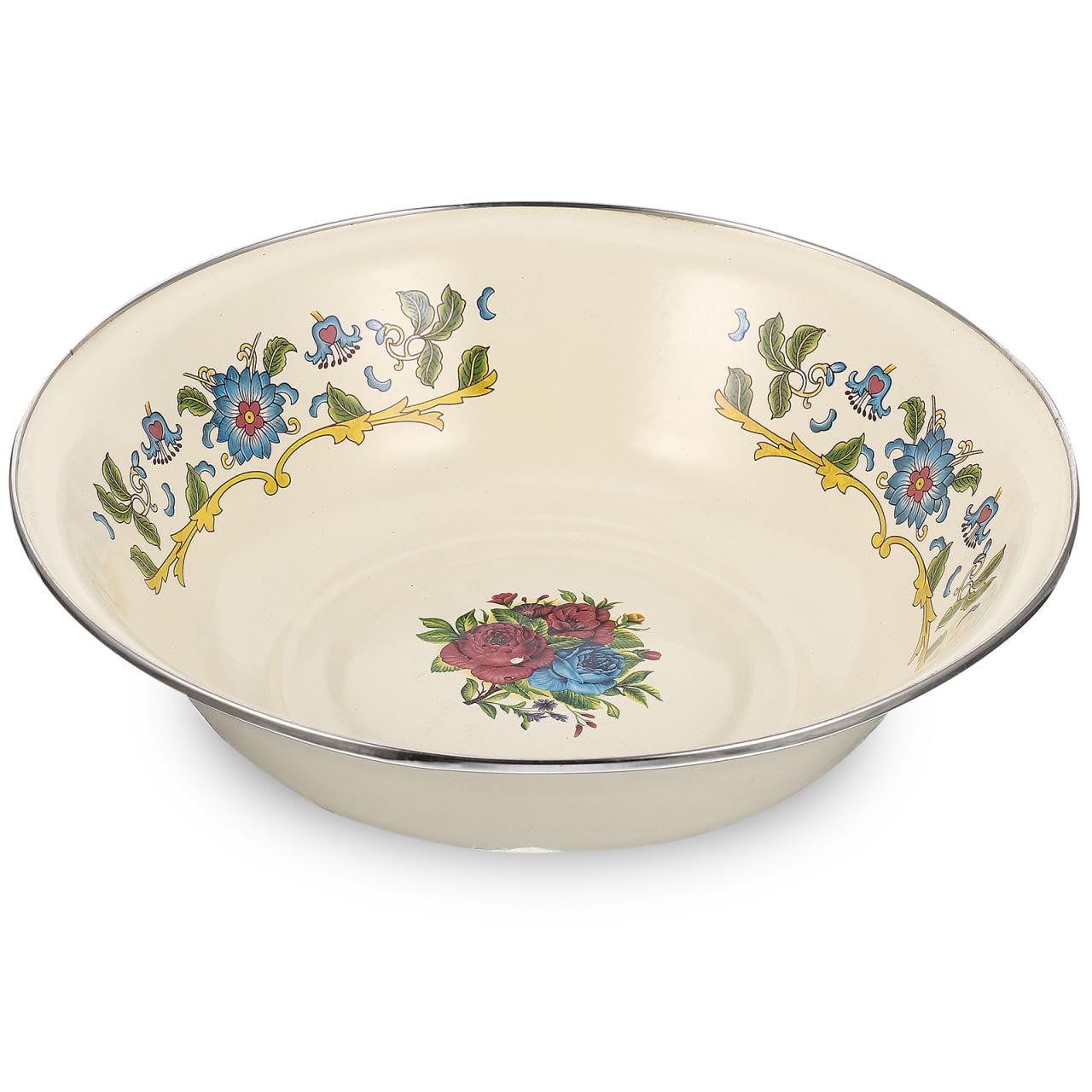 Stoviglie Zuppiera smaltata ciotola di pasta smaltata bacinella di olio di strutto catino vintage arredamento casa contenitori contenitore smaltato lavabo in stile retrò lardo