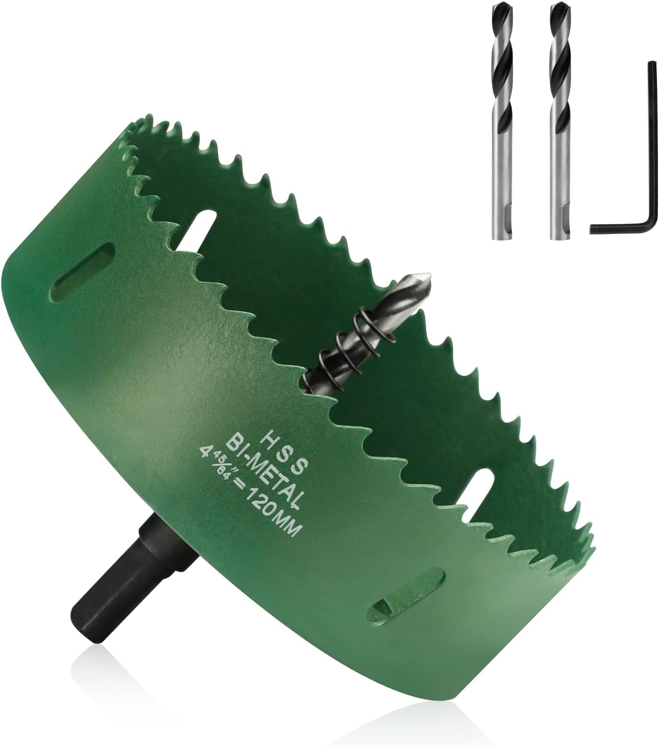 4.72 Inch/120mm Hole Saw, High Quanlity Professional 1 1/3 inch Cutting Depth HSS Bi-Metal Hole Cutter, Drill Bit Saw with Arbor for SoftWood/Plaster Board/Plastic/Plywood