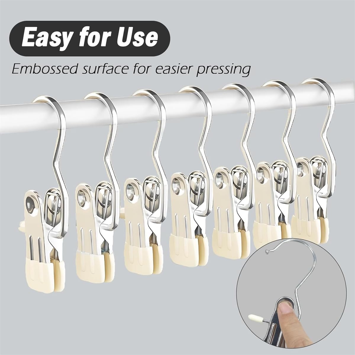 20 Pack Clothes Haning Clips with Hooks, Multi Function Clip Hooks, Laundry Hanging Hooks Clips, Closet Hangers, Boot Clips, Sock Clips, Hat Clips, Glove Clips, Trouser Clips, Towel Pins