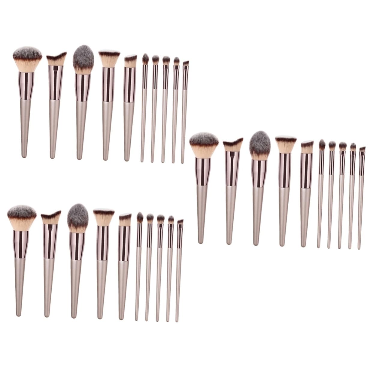 Didiseaon Juego De 3 Brochas De Maquillaje Brochas Para Base De Maquillaje Líquido Cerdas Cómodas Y Duraderas Para Esculpir El Rostro 10 Unidades X 3