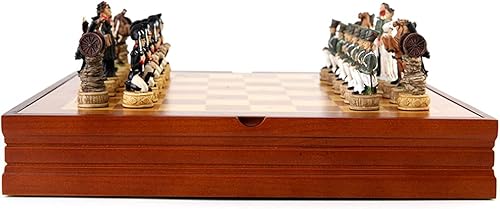 ATAAY Juego de ajedrez de inteligencia infantil, tema histórico de Francia rusa a War, juegos de ajedrez de resina, piezas de ajedrez de madera, disponible en Yaxa Colombia