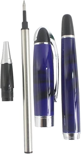 Miniatura 4 de Ejecutivo Rollerball Pen Moda Patrón De Mármol Clip De Acero Inoxidable - Azul
