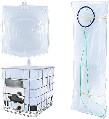 IBC Tote Cove,275 Gallon IBC Water Storage Barrel Liner Bags,1000 Liter Rain Barrel Protective Accessorie with Bottom Water Outlet
