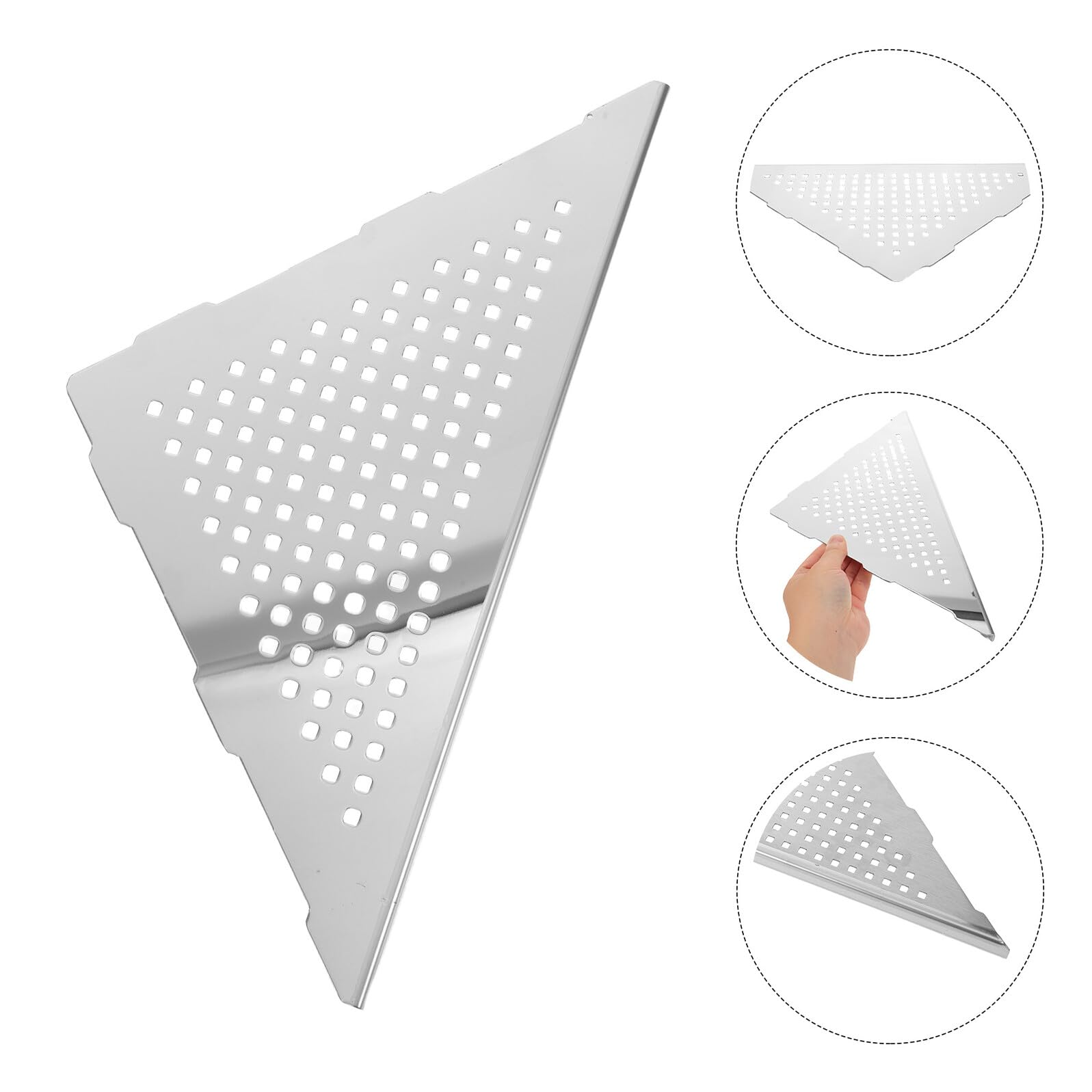 Estante de ducha esquinero de acero inoxidable 304, sin taladro, estante triangular para esquina de ducha y ahorro de espacio