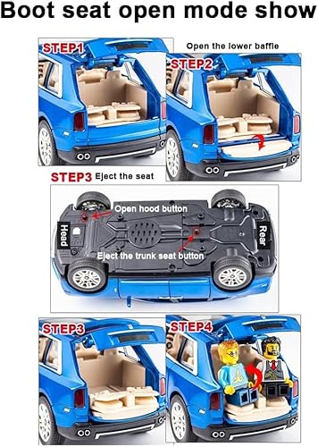 Miniatura 10 de Exquisito auto modelo 124 Rolls-Royce Phantom auto de juguete de aleación de zinc con sonido y luz para regalo de niños y niñas blanco