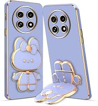 KARWAN®️ 6D Cat Back Case with Stand and Cover for Realme 13 Pro Plus | Electroplated | Folding Stand - Blue