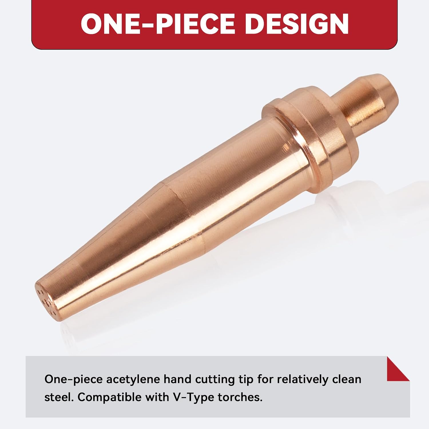 LISSAM 0-1-101 Oxy Acetylene Cutting Torch Tips for V-Type Torch, 2PCS | Cuts 5/16-5/8"(7.9–15.8mm) Steel, Orifice Ø0.0390",Copper-Brass Body, Heavy-Duty, Stable Flame, 1-101 Series