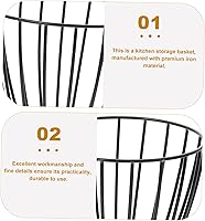 Vista 5 de Cesta de almacenamiento de hierro forjado Cesta de almacenamiento de verduras Cesta de almacenamiento de verduras Contenedor de frutas de hierro