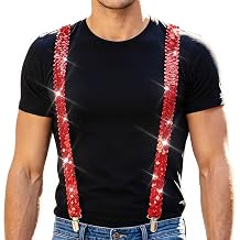 Zoestar Sparkly Sequin Suspenders for Men and Women