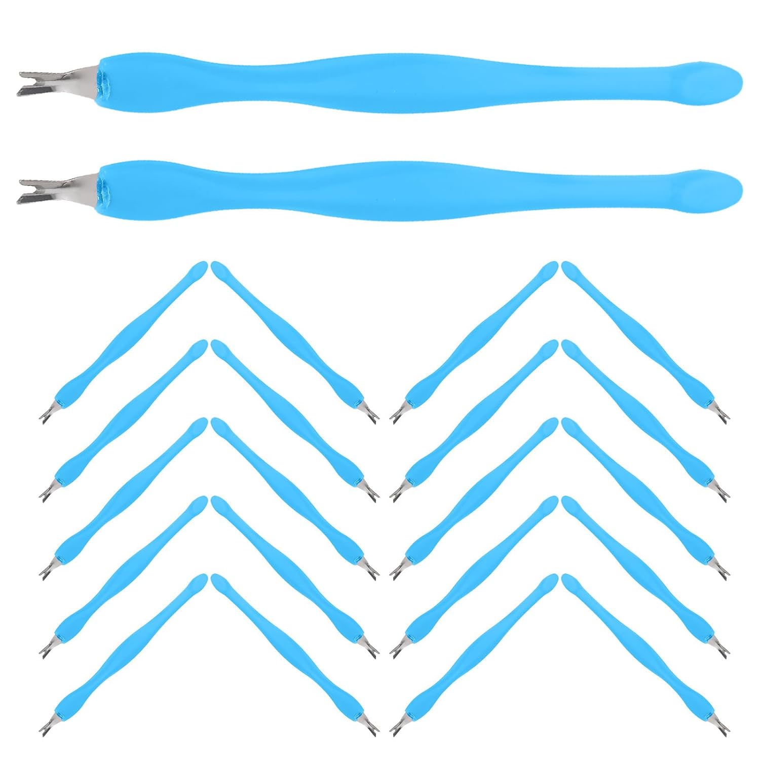 24pcs Cuticle Remover and Dead Skin Trimmer Set, Metal Nail Care Tool with Pusher Fork for Home Manicure and Pedicure Use
