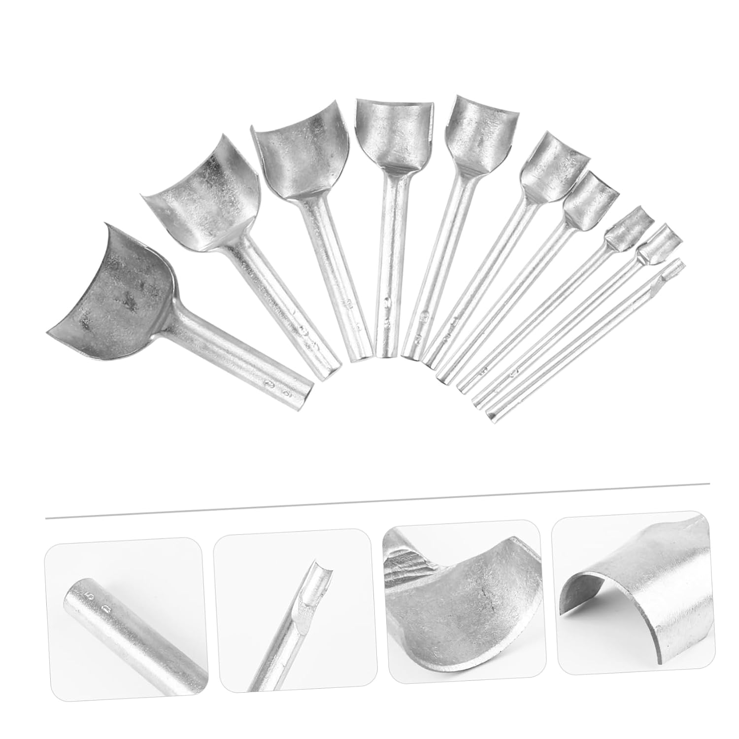 10pcs Leathercraft Supplies Half-Round Punch Leather Cutter Sturdy Punching Tool Set for Belt Punching for DIY