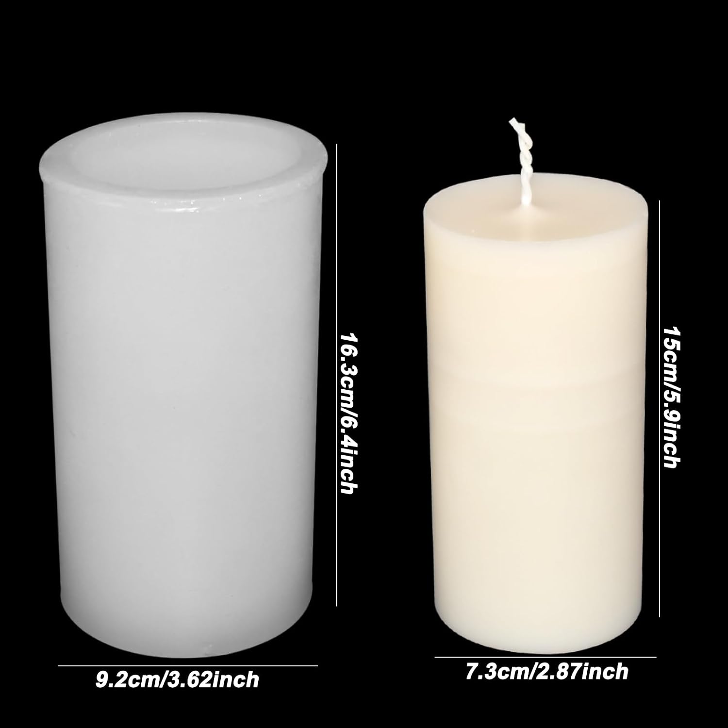 3 x 6 Inch Pillar Candle Silicone Mold, Large Wax Cylinder Mold for Candle Making, Big Cylinder Resin Casting Mould for Craft Projects