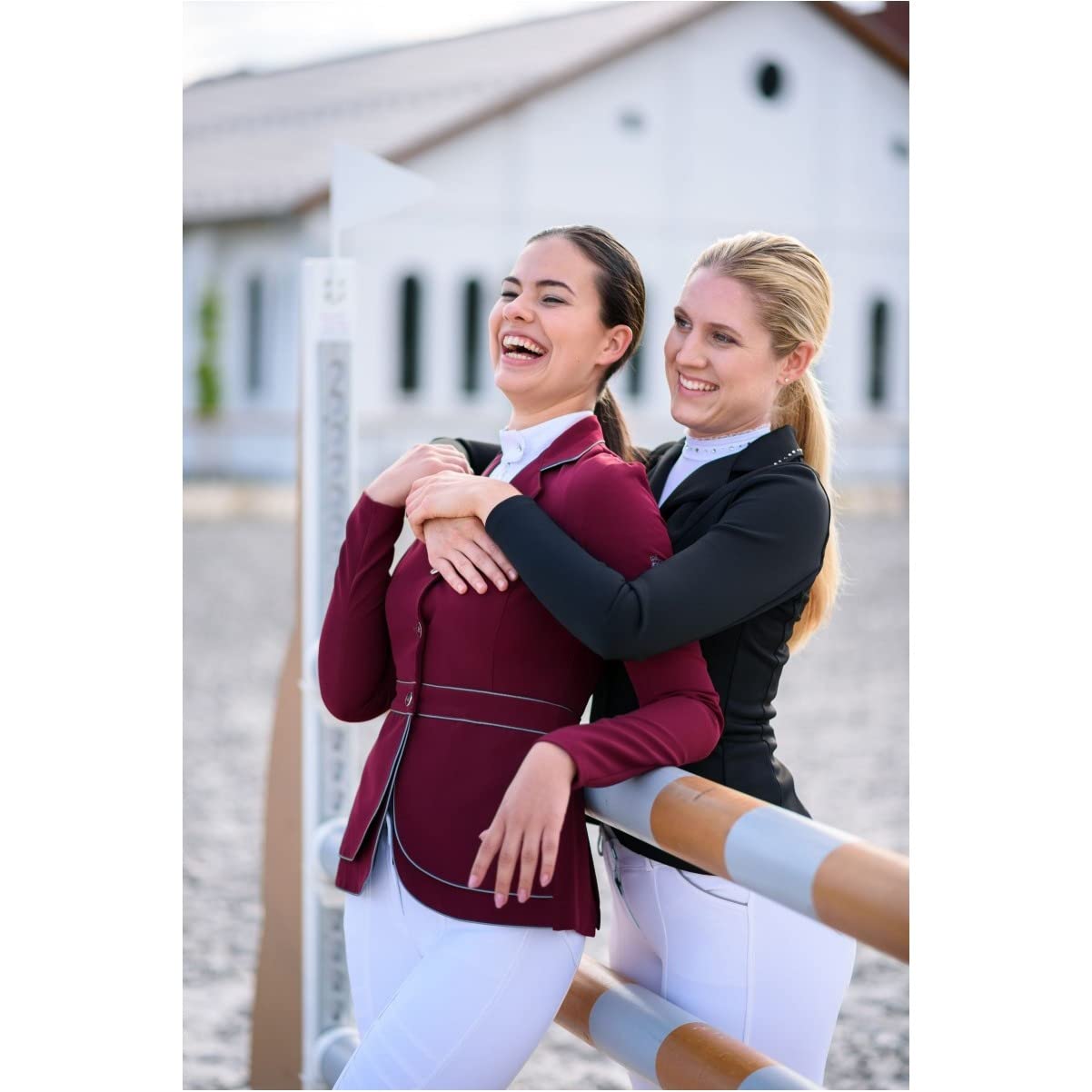 Cavalliera - Veste de Concours Venice-Double Basque Avant- Softshell, Tenue Technique de compétition équestre - L, Bordeaux