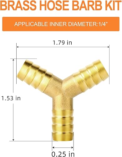 Miniatura 129 de GASHER 2 piezas de latón manguera de púas de manguera, accesorio de manguera de 3 vías (3/4 pulgadas x 3/4 pulgadas x 3/4 pulgadas x 3/4 pulgadas)