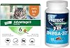 Bundle of Advantage II Small Cat 6-Month Supply Pet Protect Omega 3 Supplement for Small Dogs & Cats 60 Capsules