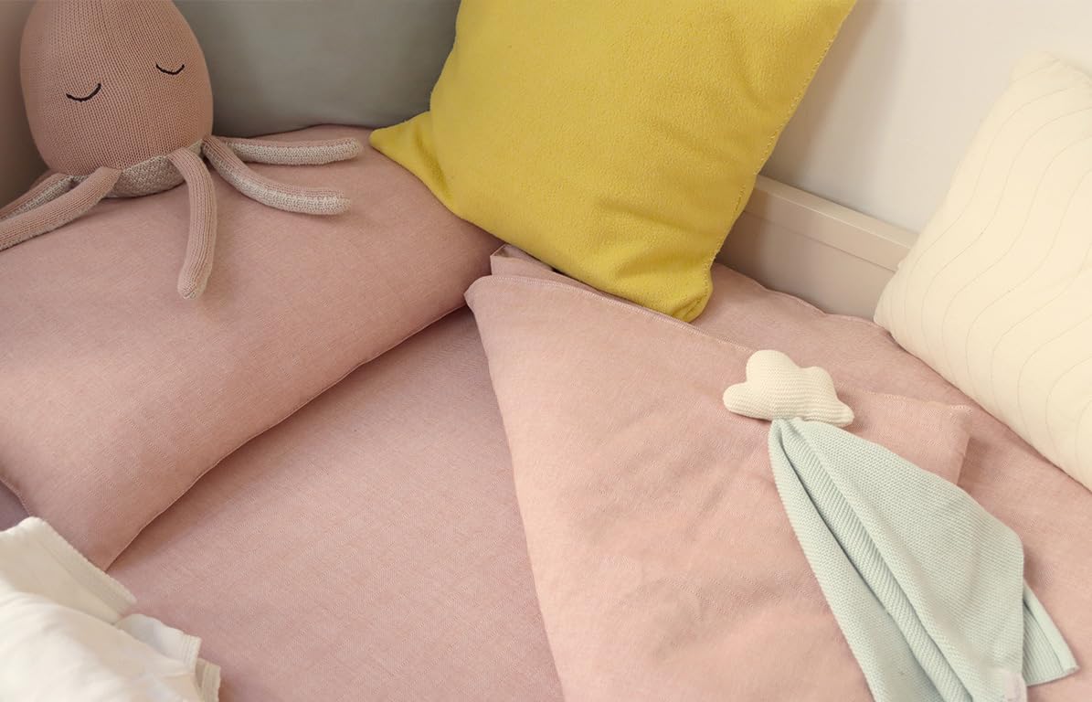 Kindsgut Linge de lit pour Enfants, 100% Coton, 135 x 100 cm avec Fermeture éclair, Respirant et Lavable à 40°, Rose foncé