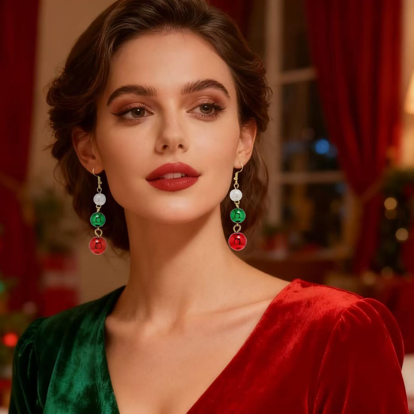 24 Pairs Christmas Earrings for Women Bulk Xmas Holiday Dangle Earrings Christmas Stud Tree Snowflake Earrings Cute Christmas Set Party Jewelry Gifts - Image 7