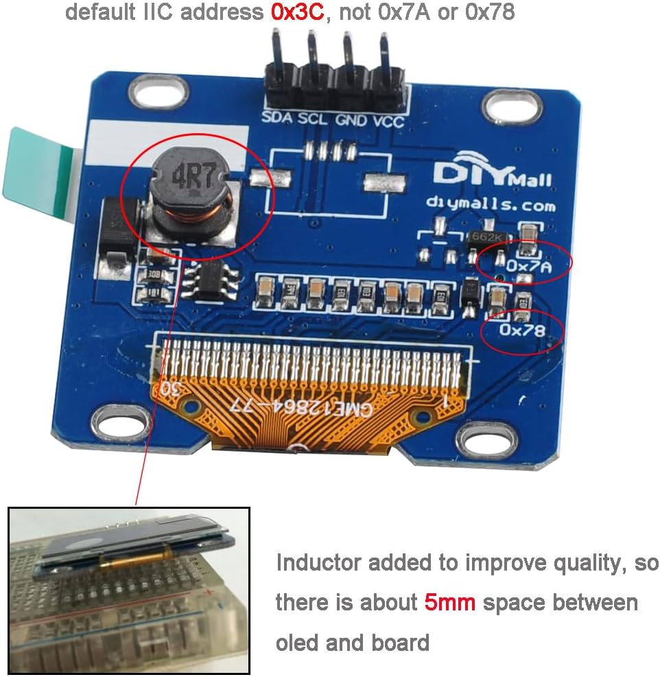 3pcs 1.3" OLED Display Module White + 1 Set Alligator Clip Wire