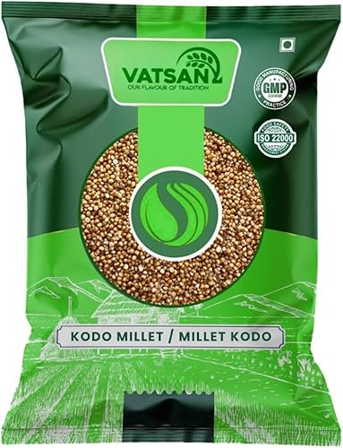 Vatsan Kodo Millet (1lbs) | 100% Natural & Unpolished Whole Grain | High Fiber, Low GI, Gluten-Free | Healthy Rice Alternative | Premium Quality Millets | High Protein | Kodon | Kodri | Gluten Free| Natural Farm Produce | High Fiber Millets Whole Grains Raw & Grown in India