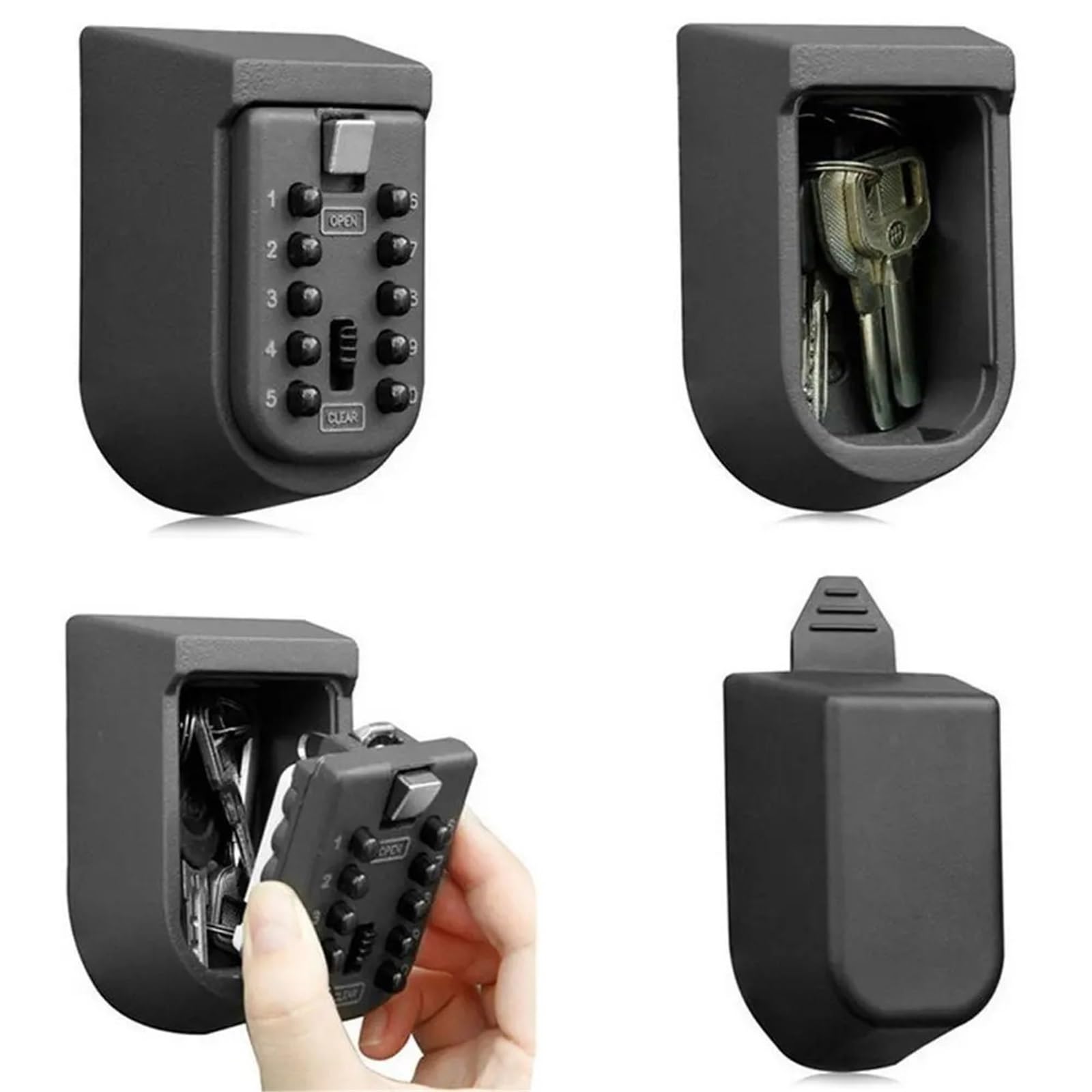 Caja fuerte para llaves montada en la pared con contraseñas digitales Combinat Lock 10, funda resistente a la intemperie, almacenamiento seguro de llaves para oficina en casa y uso en exteriores.