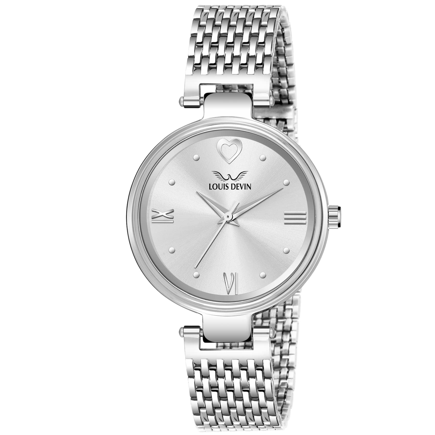 LOUIS DEVIN Stainless Steel Chain Analog Wrist Watch for Women (Silver Dial) | LD-ZL161-SLV (B0BCZFH4CK) Amazon Price History, Amazon Price Tracker
