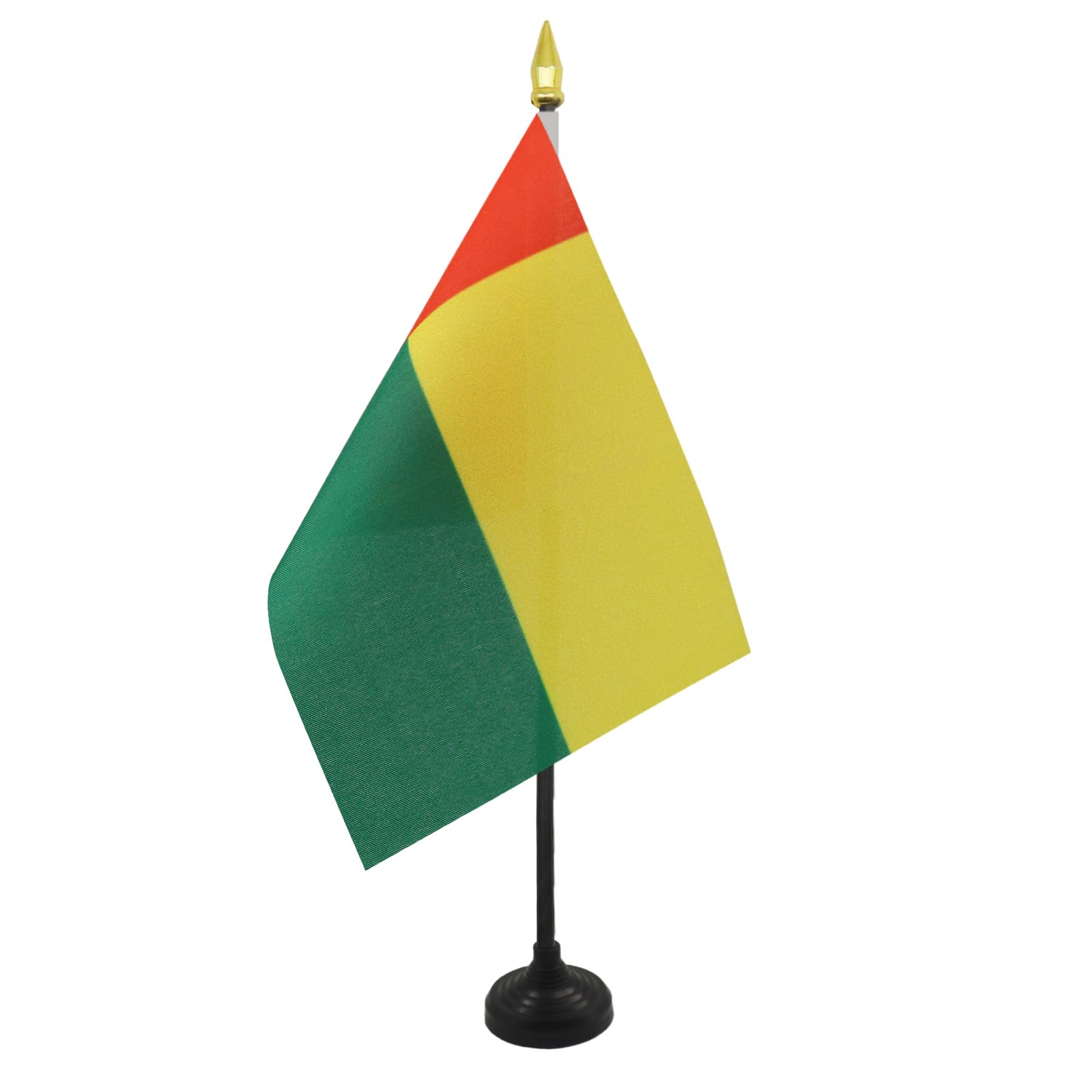 AZ FLAG - Guinea-Bissau Table Flag 4'' x 6'' - Bissau-Guinean Mini Desk Flag 100% Polyester 15 x 10 cm - Office Mini Banner with 10'' Pole - Golden Spear — image 1