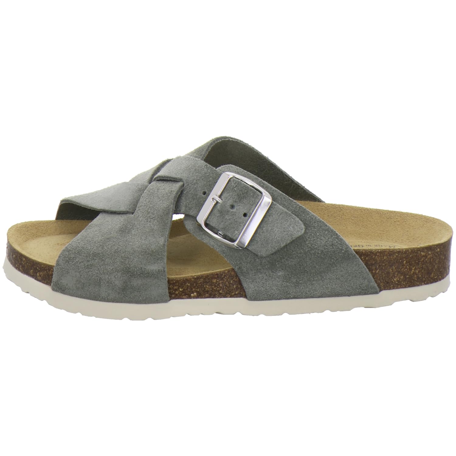 AFS-Schuhe 2141, Pantofole da donna alla moda in vera pelle, sandali estivi con grande fibbia, realizzati a mano in Germania