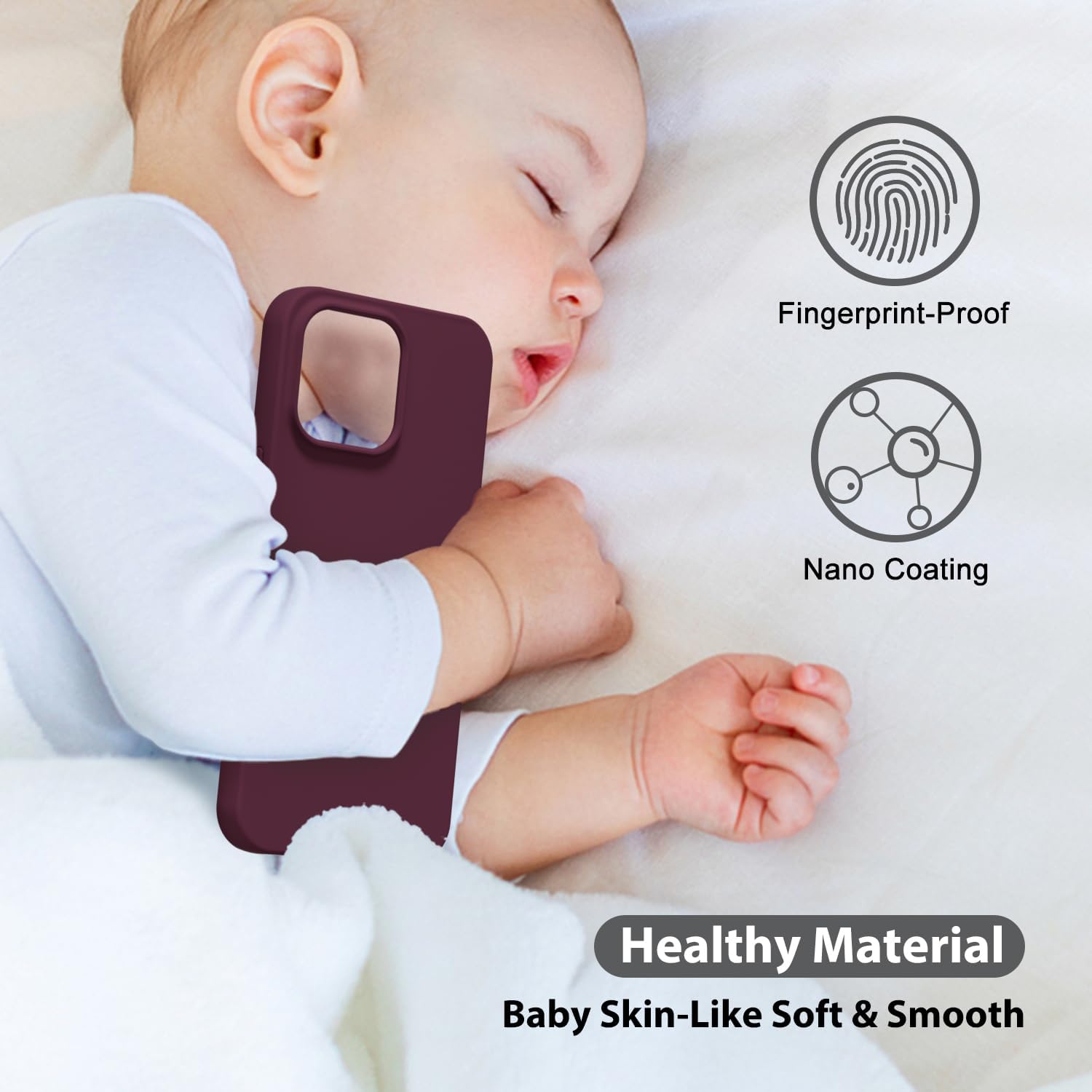 oakxco Silicone Case for iPhone 13 Pro Max Case Magnetic, Compatible with Magsafe Wireless Charging, Slim Thin Soft Rubber Gel, Girly Cute Aesthetic Hard Mag Safe Cover for Women, Burgundy Maroon - Image 6