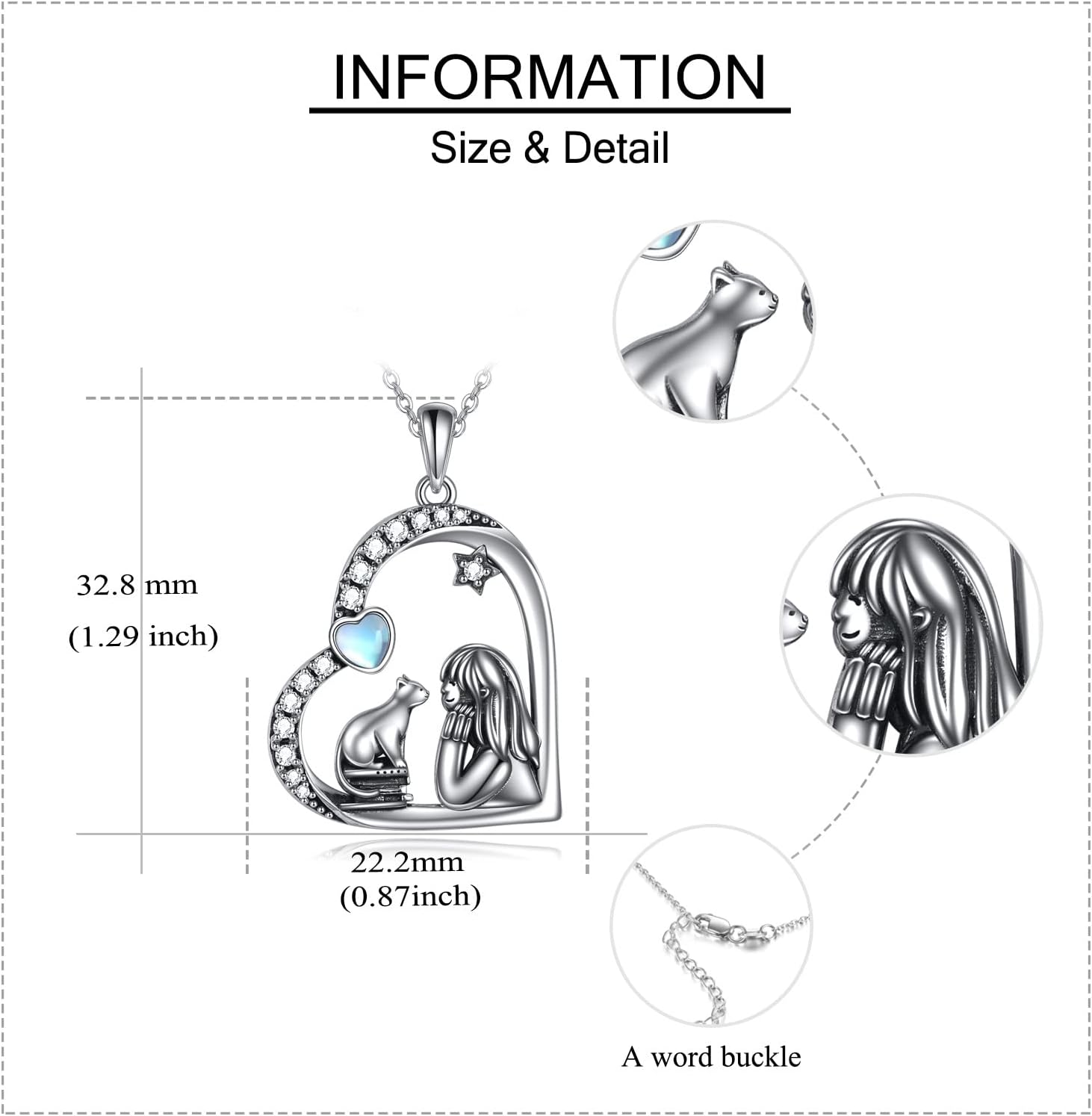 YAFEINI Animal Necklace 925 Sterling Silver Shih Tzu/Hedgehog/Monkey/Cat/Red Panda/Sloth/Koala/Yorkie Heart Pendant Necklace Animal Jewelry Birthday Gifts for Women - Image 4