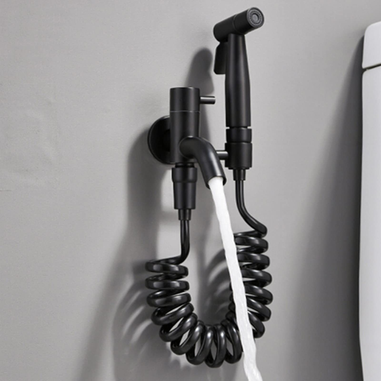 Doccetta per Bidet Miscelatore Nero Spruzzatore Booster Kit Doccetta per Bidet WC Doccia Rubinetto da Muro Manico Singolo Kit Spruzzatore per Bidet Doccino Bidet