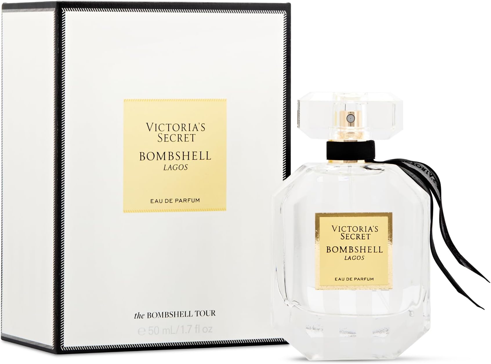 Victoria's Secret World Tour Bombshell Lagos Eau de Parfum, Floral Spicy Woody Womens Perfume (1.7oz)