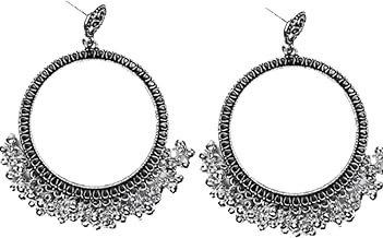 Pack of 1 Round Jhumka Bezel for Resin Jewelry – 2 Inch Silver Plated | Anti-Tarnish, Made in India | DIY Earring Base for Craft & Art