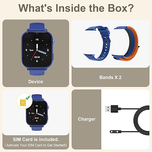 Miniatura 8 de Reloj inteligente para niños y niñas con rastreador GPS, llamadas 4G LTE y seguimiento de ubicación en tiempo real, reloj para niños con video chat,